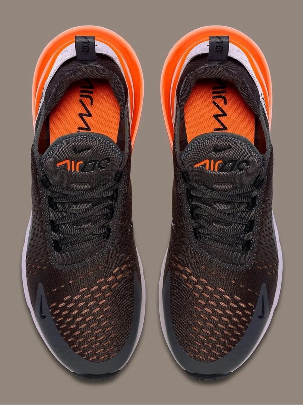 Nike Air Max 270 - Dark Gray with Orange Heel